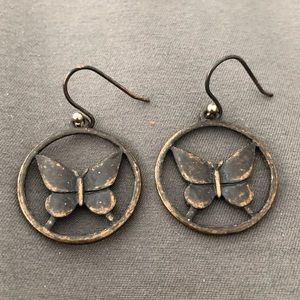 Rustic butterfly earrings.